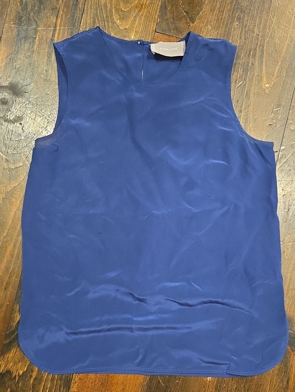 Everlane Women's Royal Navy Sleeveless Silk-Blend Camisole
